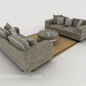 Conjunto de sofá multi-lugares para casa modelo 3d