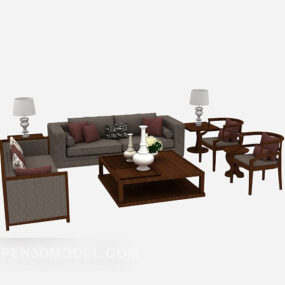 家用多座沙发3d模型