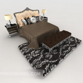 होम नियोक्लासिकल डबल बेड 3डी मॉडल