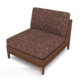 Home Pattern Brown Single Sofa V1 3d model