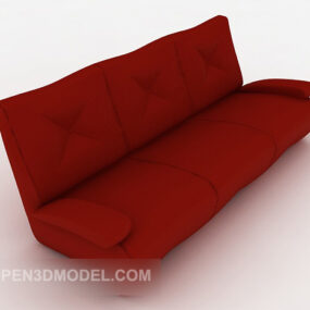 Hem Röd Multiplayer Sofa 3d-modell