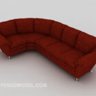 Einfaches Sofa aus rotem Stoff für Zuhause