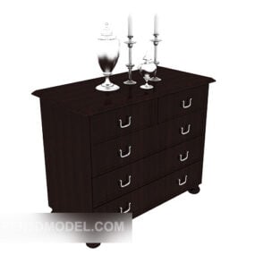 Home Side Cabinet Dark Wood 3d model