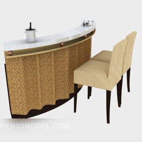 Home Simple Bar Table Table Chair 3d model