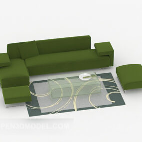 Home Simple Green Combination Sofa 3d model