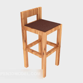 Home Decor Simple High Chair Wooden 3d model