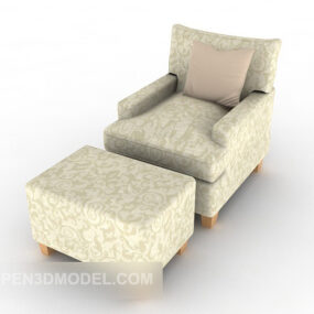 Home Simple Pattern Single Sofa 3d-model
