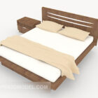 เตียงไม้เนื้อแข็งที่เรียบง่าย