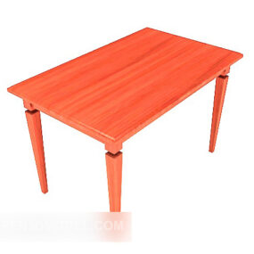Domowy prosty stół do jadalni z litego drewna Model 3D