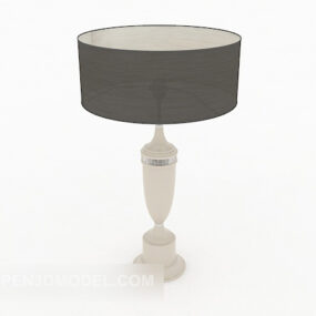 Simple Table Lamp Round Shade 3d model