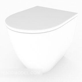 יחידת אסלה ביתית פשוטה בצבע לבן דגם תלת מימד