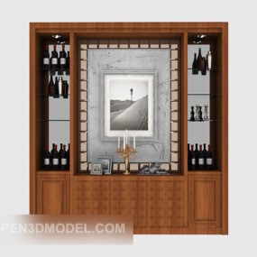Home Simple Wine Cabinet 3d model