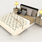 Домашняя простая желтая модель с двуспальной кроватью