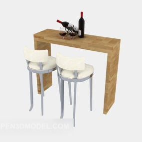 میز و صندلی بار کوچک خانگی مدل سه بعدی