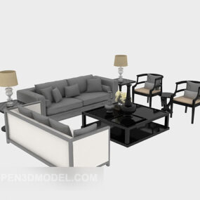 Home Grey Sofa Full Set 3d model