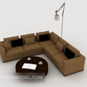 Połączenie stolika kawowego z sofą domową Model 3D