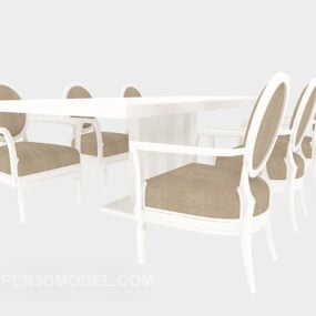 Hem Massivt trä Matbordsstol 3d-modell