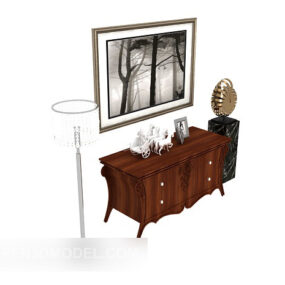 Home Solid Wood Hall Cabinet 3d model