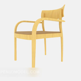 Accueil Chaise longue en bois massif modèle 3D