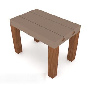 نموذج مقعد صغير من الخشب الصلب للمنزل ثلاثي الأبعاد
