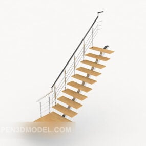Home Solid Wood Stairs 3d model