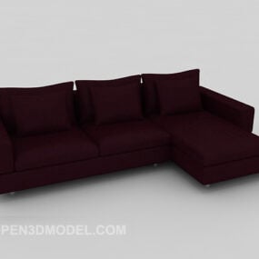 ספה פינתית מרובת מושבים בסגנון ביתי דגם תלת מימד
