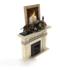 Home-style stone fireplace 3d model