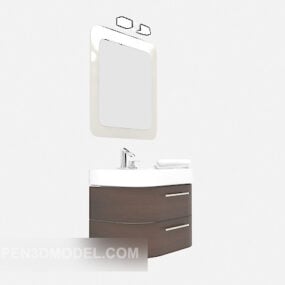Modelo 3d de gabinete de banho para lavatório doméstico