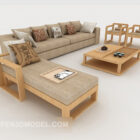Jasnobrązowa sofa domowa z drewna