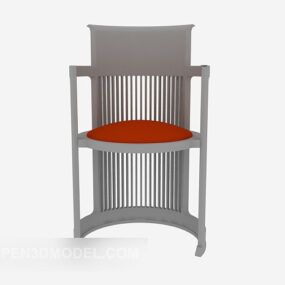 Home Wooden Chair Grey Color 3d model