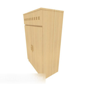 Home Yellow Solid Wood Side Cabinet 3d model