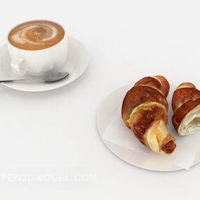 Horntasche und Kaffeetasse 3D-Modell