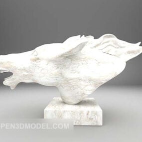 馬の頭の彫刻3Dモデル