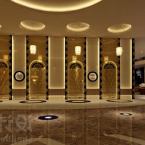 Hotel Luxury Vintage Design Interior 3d model