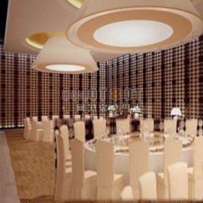 مدل سه بعدی داخلی طراحی زیبا رستوران هتل