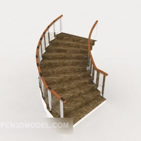 Hoteltreppe, gebogenes 3D-Modell