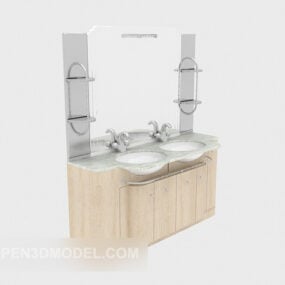 Modelo 3d de armário de banheiro de hotel
