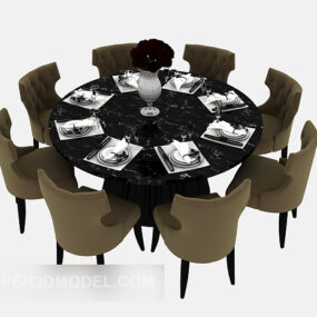 Table de dîner d'hôtel modèle 3D