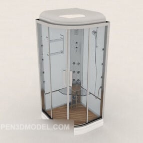 Matériau en verre de salle de bain de suite d'hôtel modèle 3D