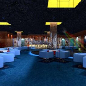 Hotel Restaurant Lobby Möbler Interiör 3d-modell