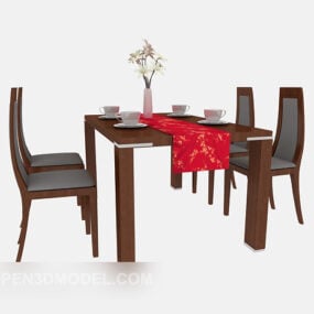 Hotel Table Chair Dinning Set 3d model