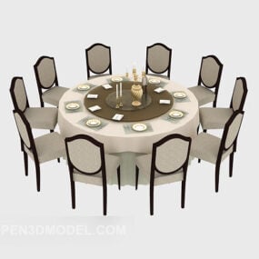 Hotel Table And Table Chair 3d model