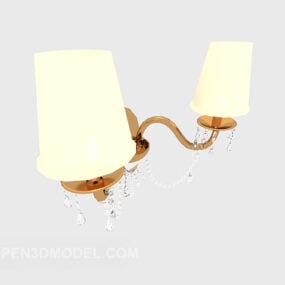 Hotelwandlamp gele kap 3D-model