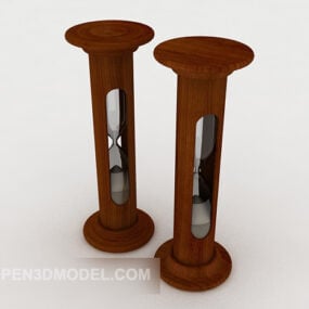 Antique Wood Hourglass 3d model