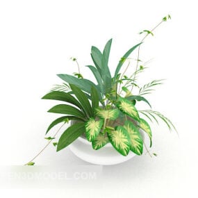 Modello 3d della pianta in vaso dell'Ikea