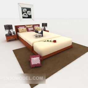 Idyllic Double Bed Furniture 3d model