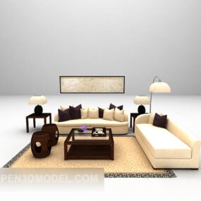 3д модель дивана в европейском стиле, ценная мебель