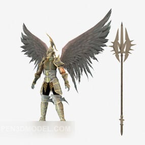 Wing Man Warrior Fighter Character 3d model