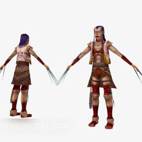 Game Character Warrior Man 3d model