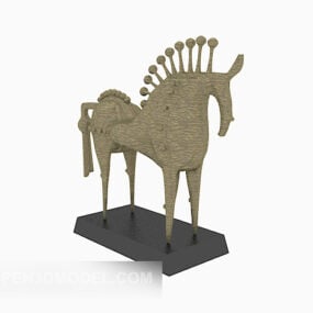屋内様式化された馬の装飾 3D モデル